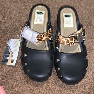 Dance on Mules Brown Leopard by Dr Scholls